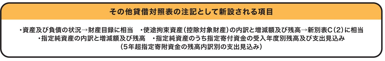 その他貸借対照表の注記として新設される項目